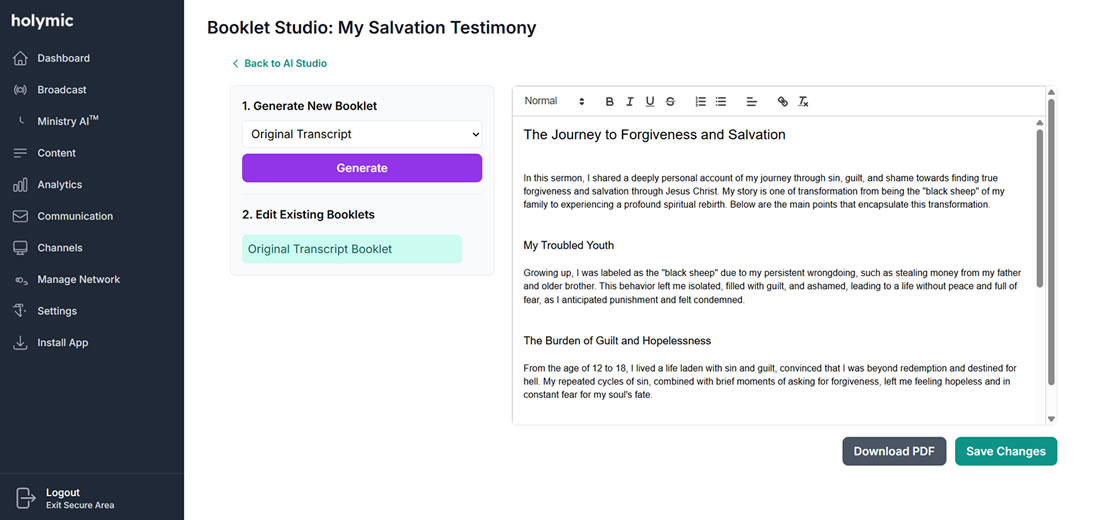 Sermon to Booklet Preview
