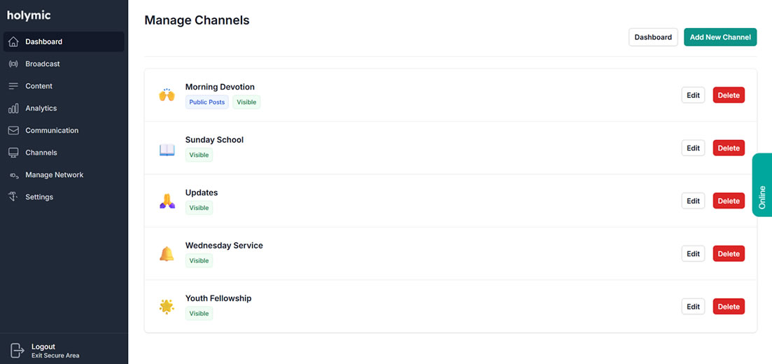 Custom Church Channels Preview